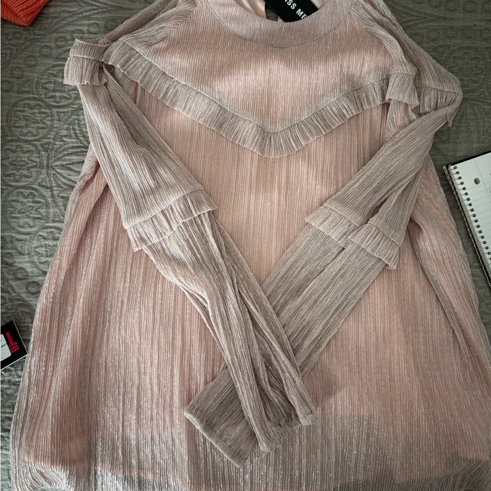 Pink Long Sleeve Blouse